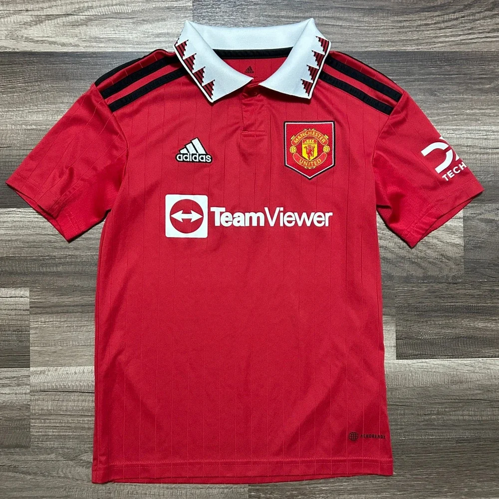 Adidas Manchester United Jersey Kids S 9-10Y Red Team Viewer Aeroready Athletic